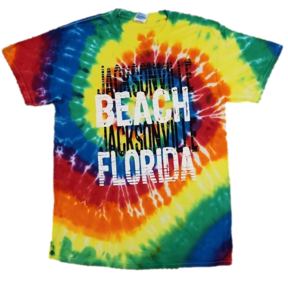 gildan Tie-Dye Jacksonville Beach T-shirt - Picture 1 of 5